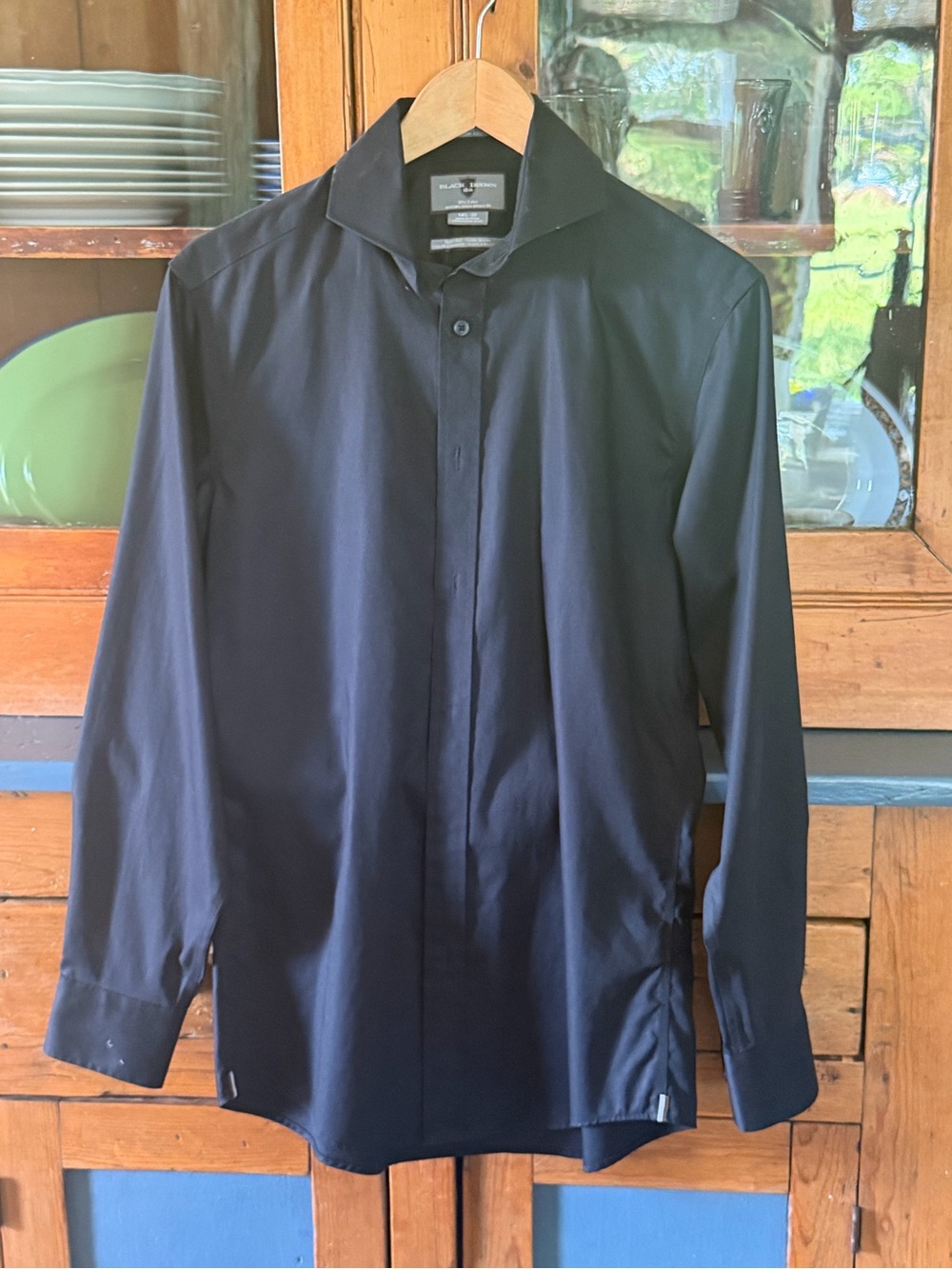 Black Brown 1826 Men's Black Dress Shirt - Hidden Placket